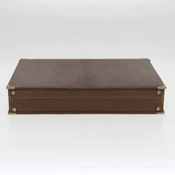 GUCCI Attache Case Trunk Leather Brown Gold - Picture 4 of 15